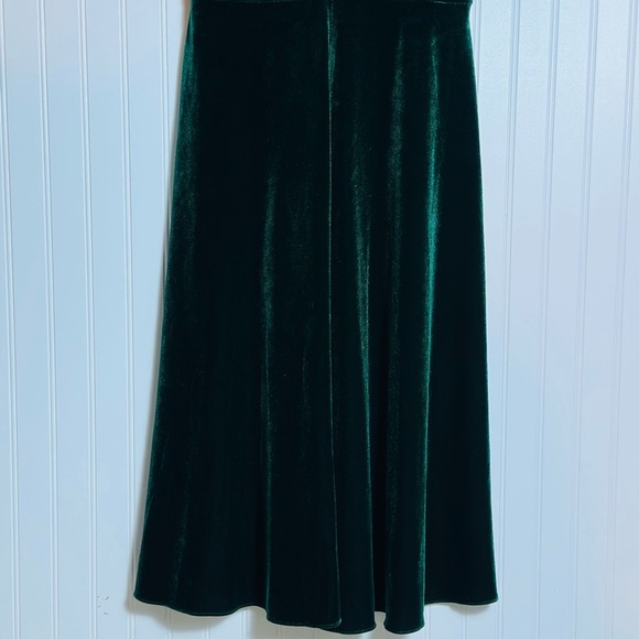 ALEXIA ADMOR Nola V-Neck Puff Sleeve Fit & Flare Drees Deep Green Size 8 Unlined - Picture 9 of 15